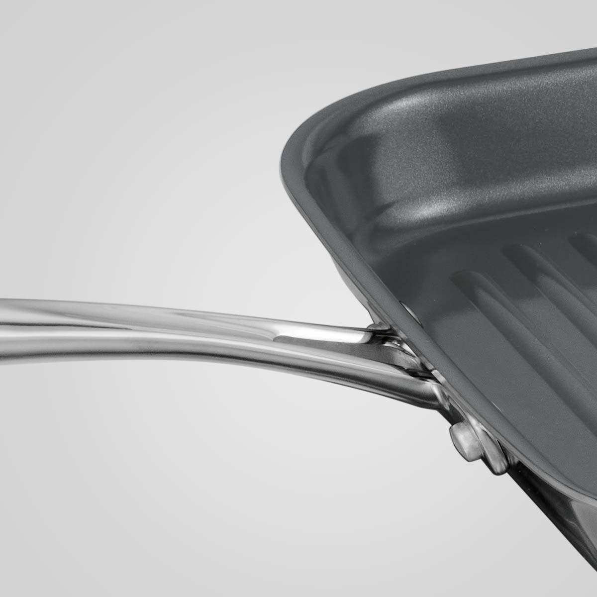 Fusao EX+ 26cm Ceramic Stainless Steel Tri-Ply Grill Pan - Tramontina India