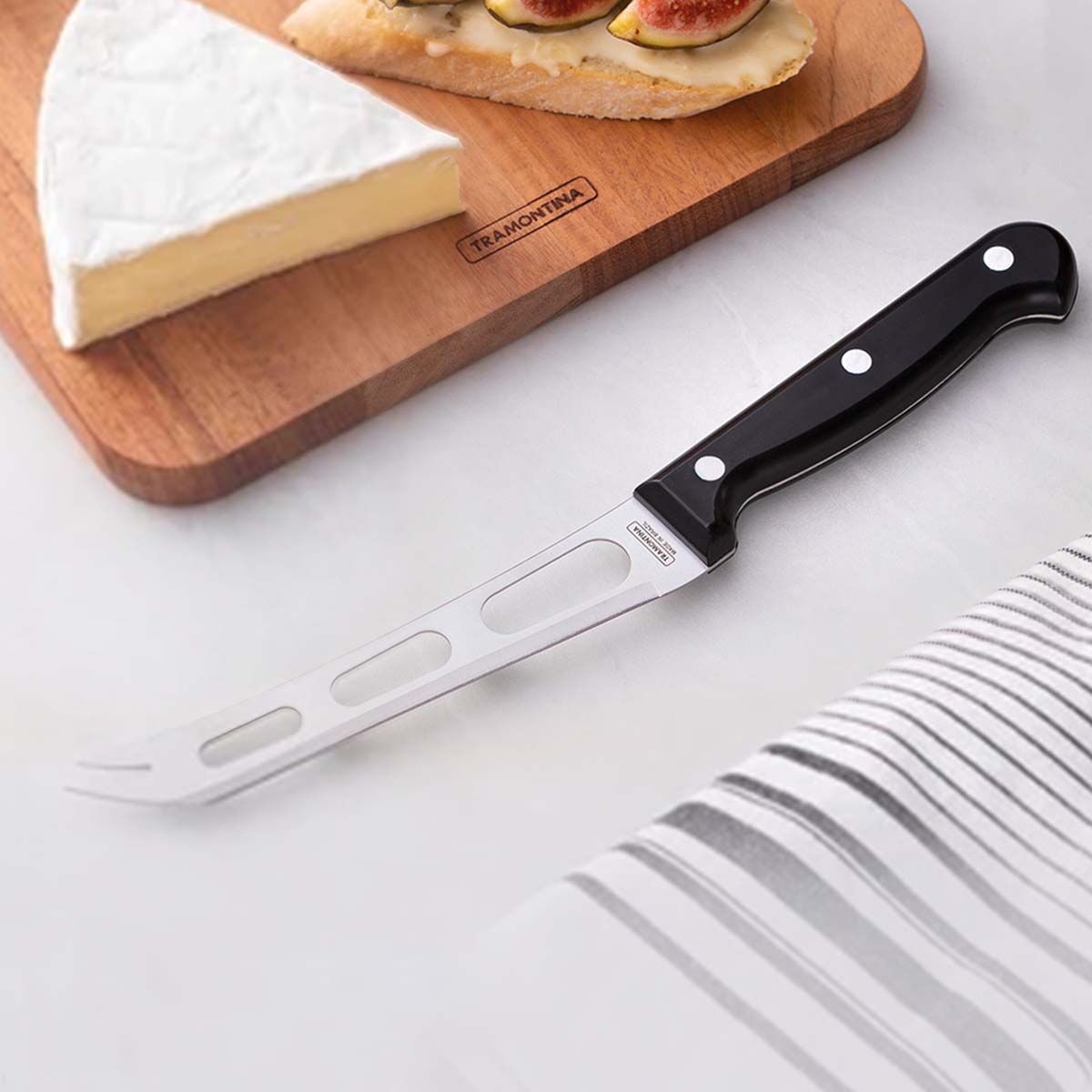 Ultracorte 6" Antimicrobial Stainless Steel Cheese Knife Micro Serrated Blade - Polypropylene Handle (Black) - Tramontina India