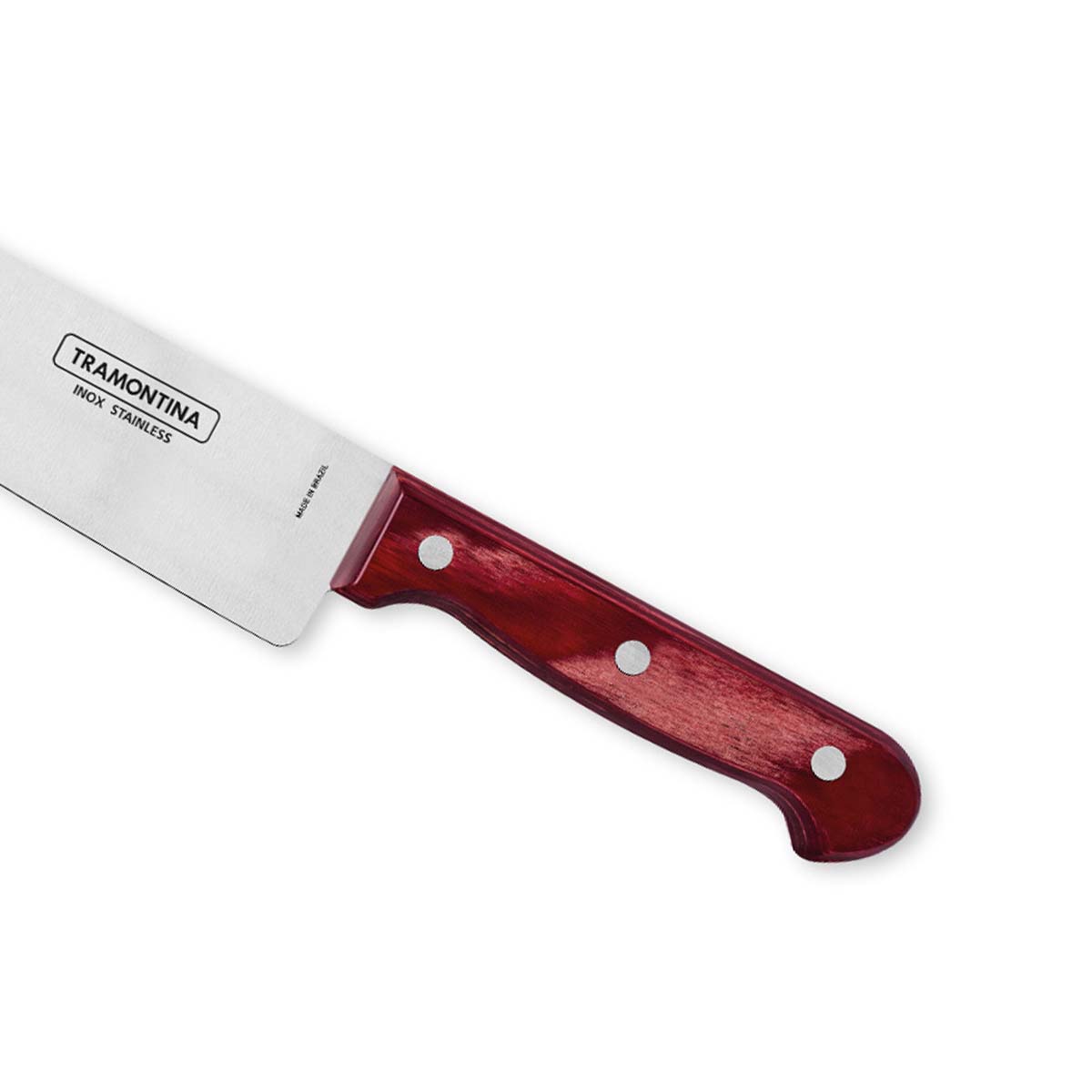 Polywood 6" Stainless Steel Chef knife Straight Back Blade - Impact & Heat Resistant Wooden Handle (Red) - Tramontina India