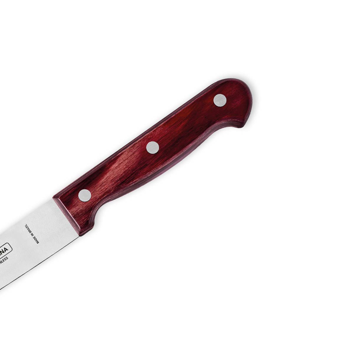 Polywood 6" Stainless Steel Chef knife Straight Back Blade - Impact & Heat Resistant Wooden Handle (Red) - Tramontina India