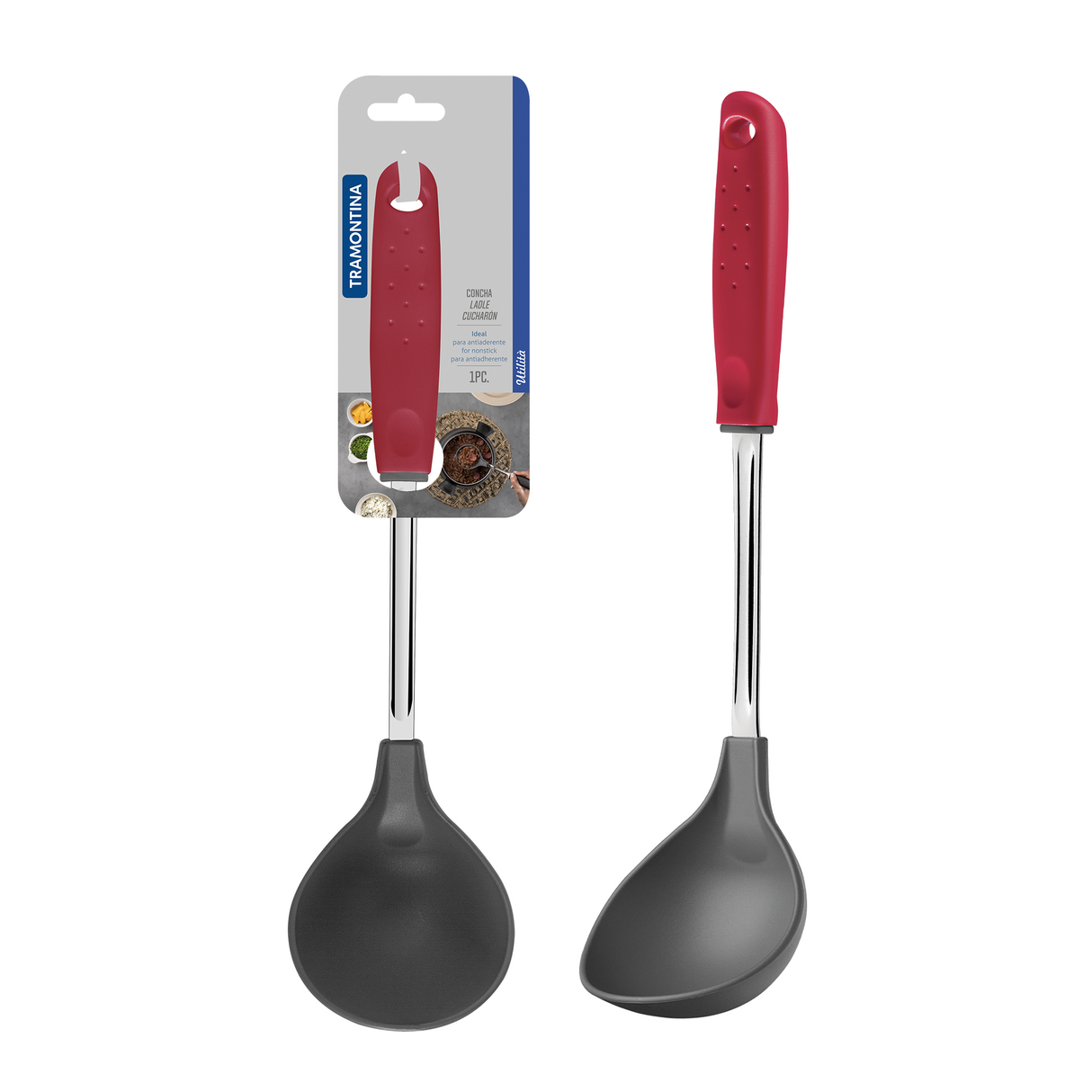 Utilitá Nylon Ladle with Red Polypropylene Handle - Tramontina India