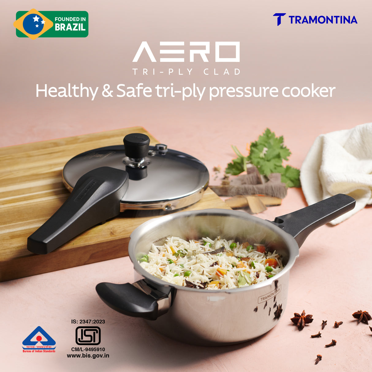 Aero Triply Pressure Pan 3.5 Litre - Tramontina India