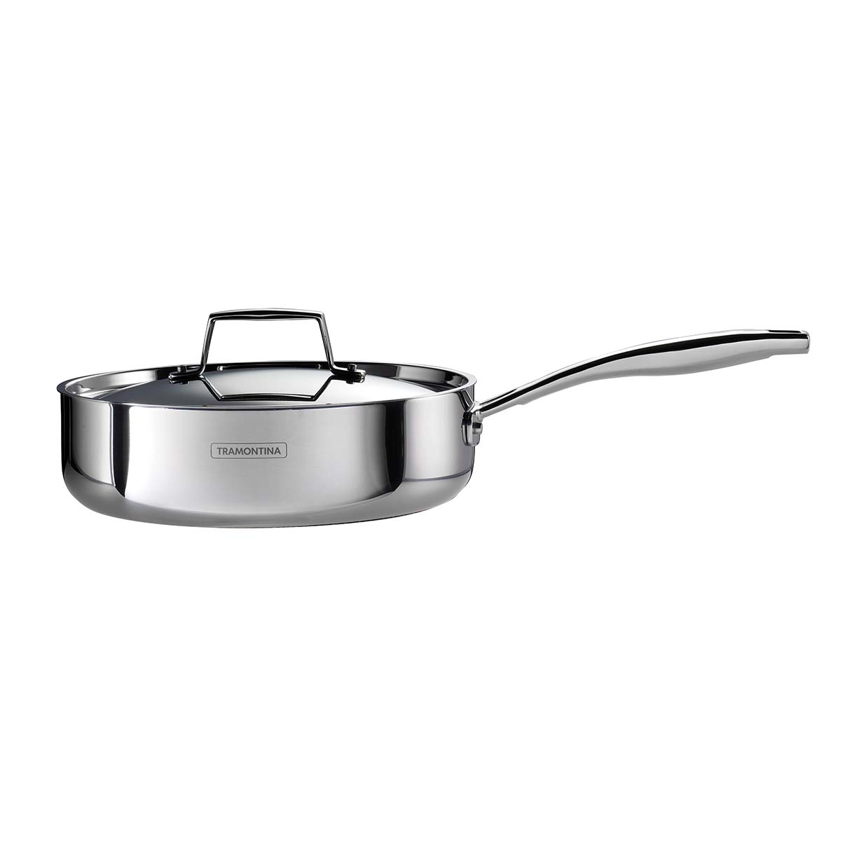 Aeion 24cm Stainless Steel Tri-Ply Sauté Pan with SS Lid - 2.8L - Tramontina India