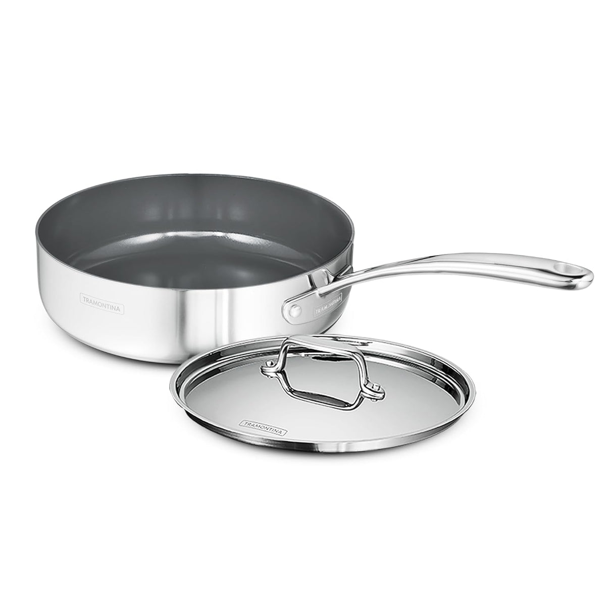 Fusao EX+ 24cm Triply Ceramic Deep Sauté Pan with SS Lid - Tramontina India