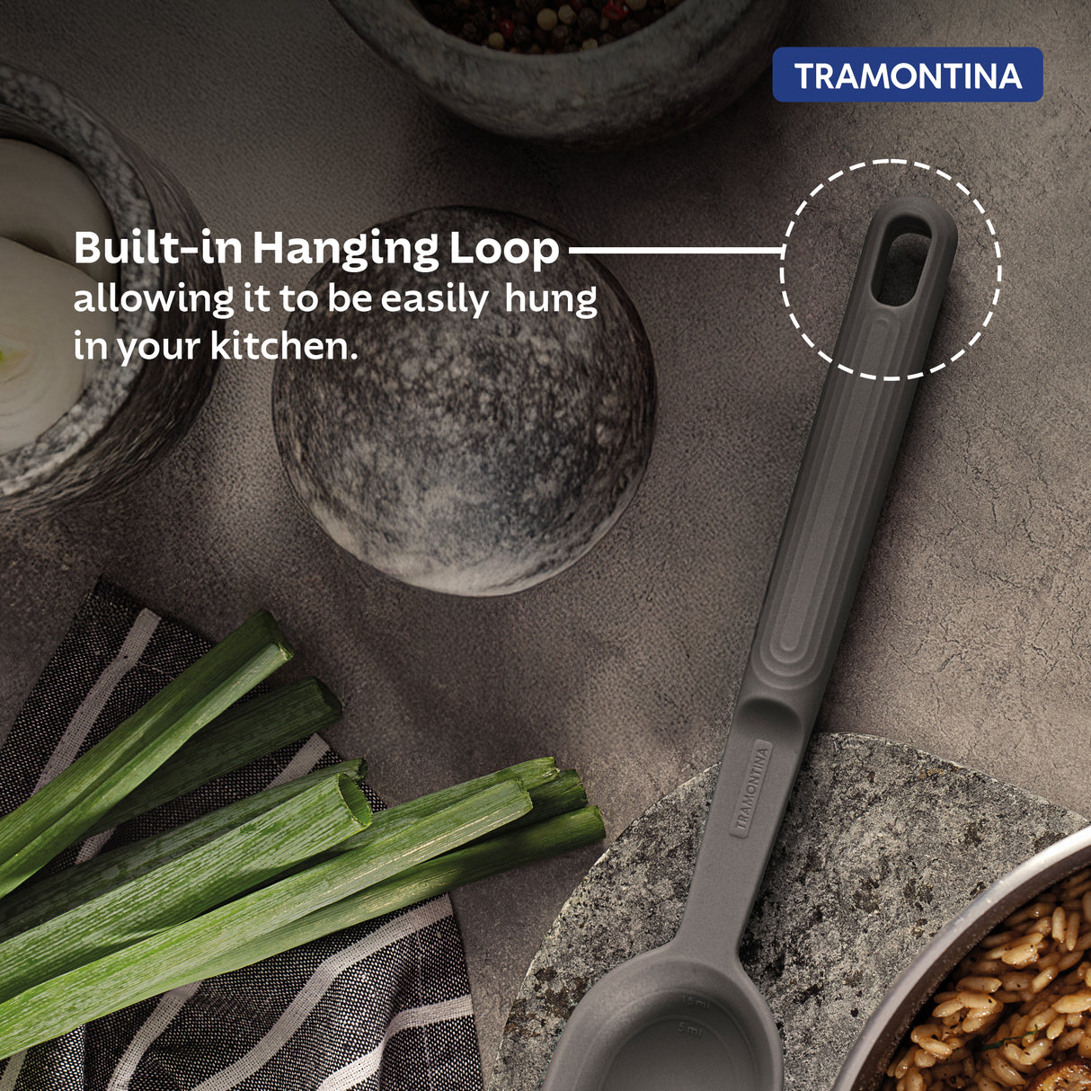 Softta Silicone Spoon - Grey - Tramontina India