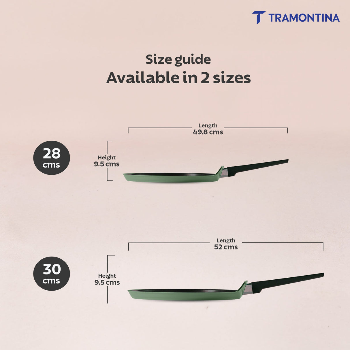 Aura Ceramic Reinforced Non-Stick Dosa Tawa – 28 cm (Sea Green)