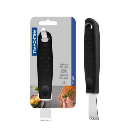 Utilitá Stainless Steel Lemon Grater with Black Polypropylene Handle