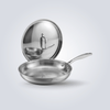 Aeion 24cm Stainless Steel Tri-Ply Fry Pan with SS Lid
