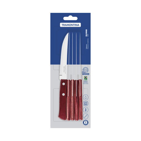 Polywood Steak Knives Set of 6 - Red