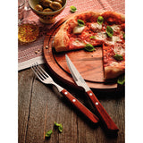 Tramontina India Polywood steak knife, 10 cm brown handle with stainless steel blade, perfect for slicing steaks.