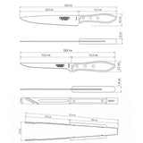 BBQ Kit with Stainless Steel Blades and Red Polywood Handles, with Cutting Board and Case, 8 Pieces
