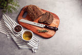 Century Wood Bread Knife with Stainless Steel Blade and Treated Brown Wood Handle 8"