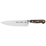 Century Wood Chef's Knife with Stainless Steel Blade and Treated Brown Wood Handle, 8"