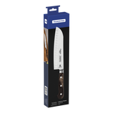 Century Wood Santoku Knife with Stainless Steel Blade and Treated Brown Wood Handle, 7"