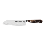 Century Wood Santoku Knife with Stainless Steel Blade and Treated Brown Wood Handle, 7"