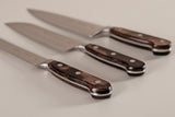 Century Wood Santoku Knife with Stainless Steel Blade and Treated Brown Wood Handle, 7"