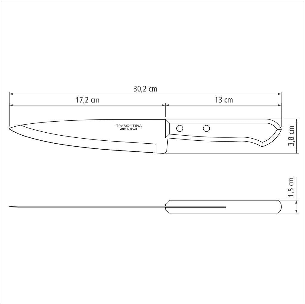 Dynamic Fish and Kitchen Knife 17 cm/ 7in - Wood
