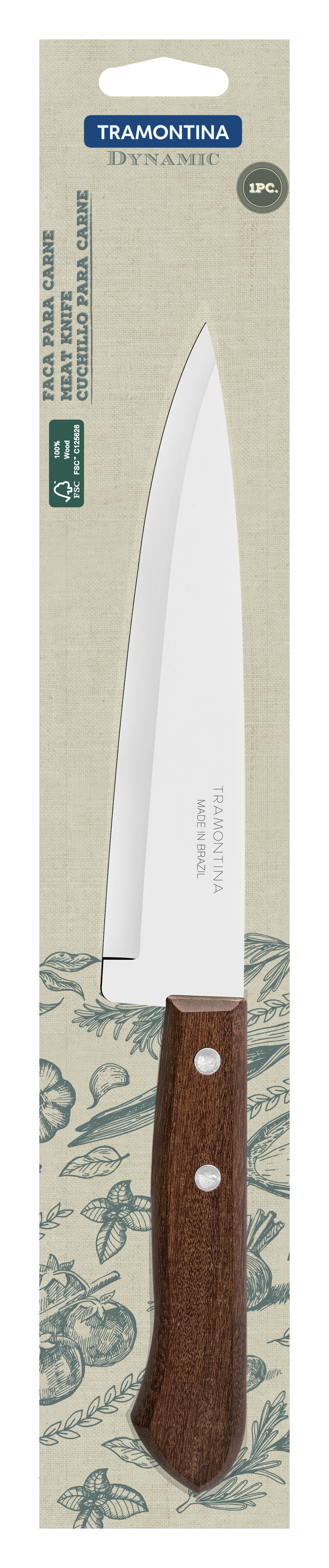 Dynamic Fish and Kitchen Knife 17 cm/ 7in - Wood