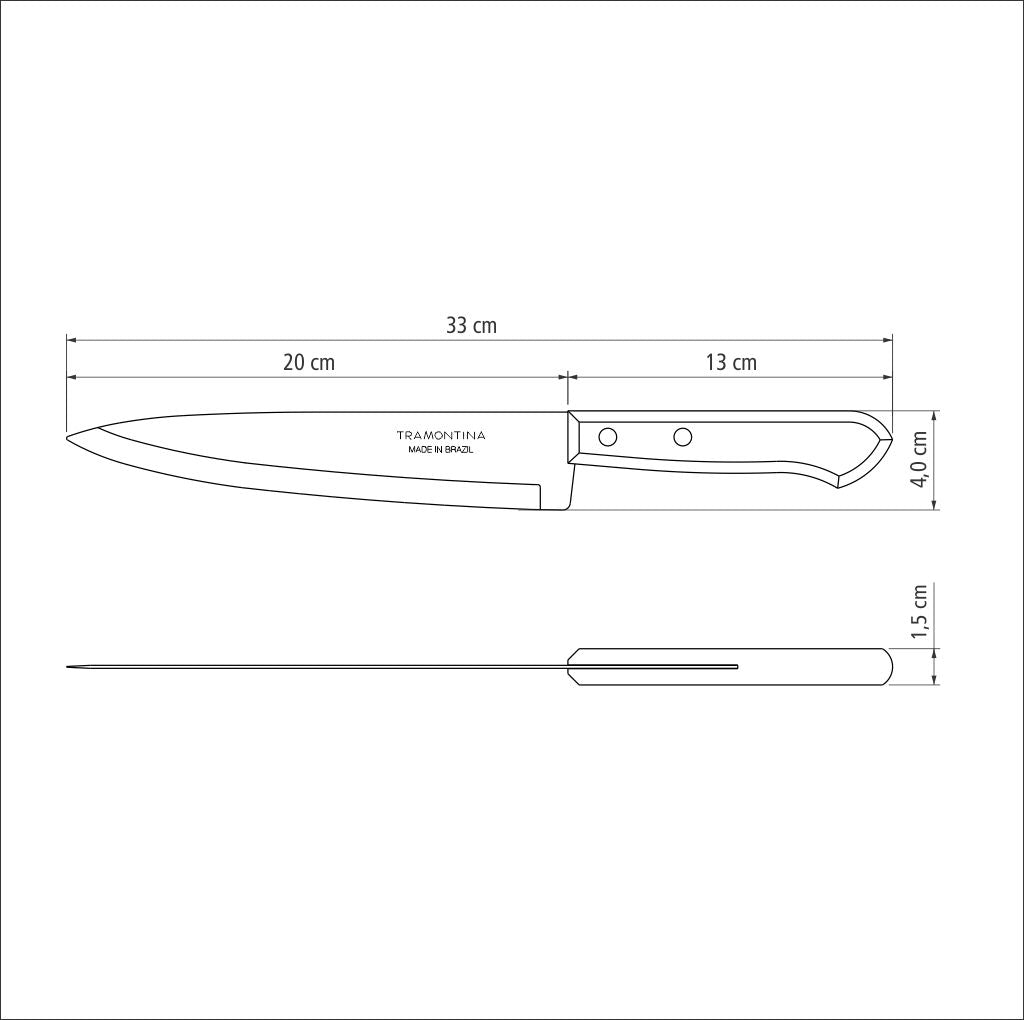 Dynamic Fish and Kitchen Knife 20 cm/ 8in - Wood