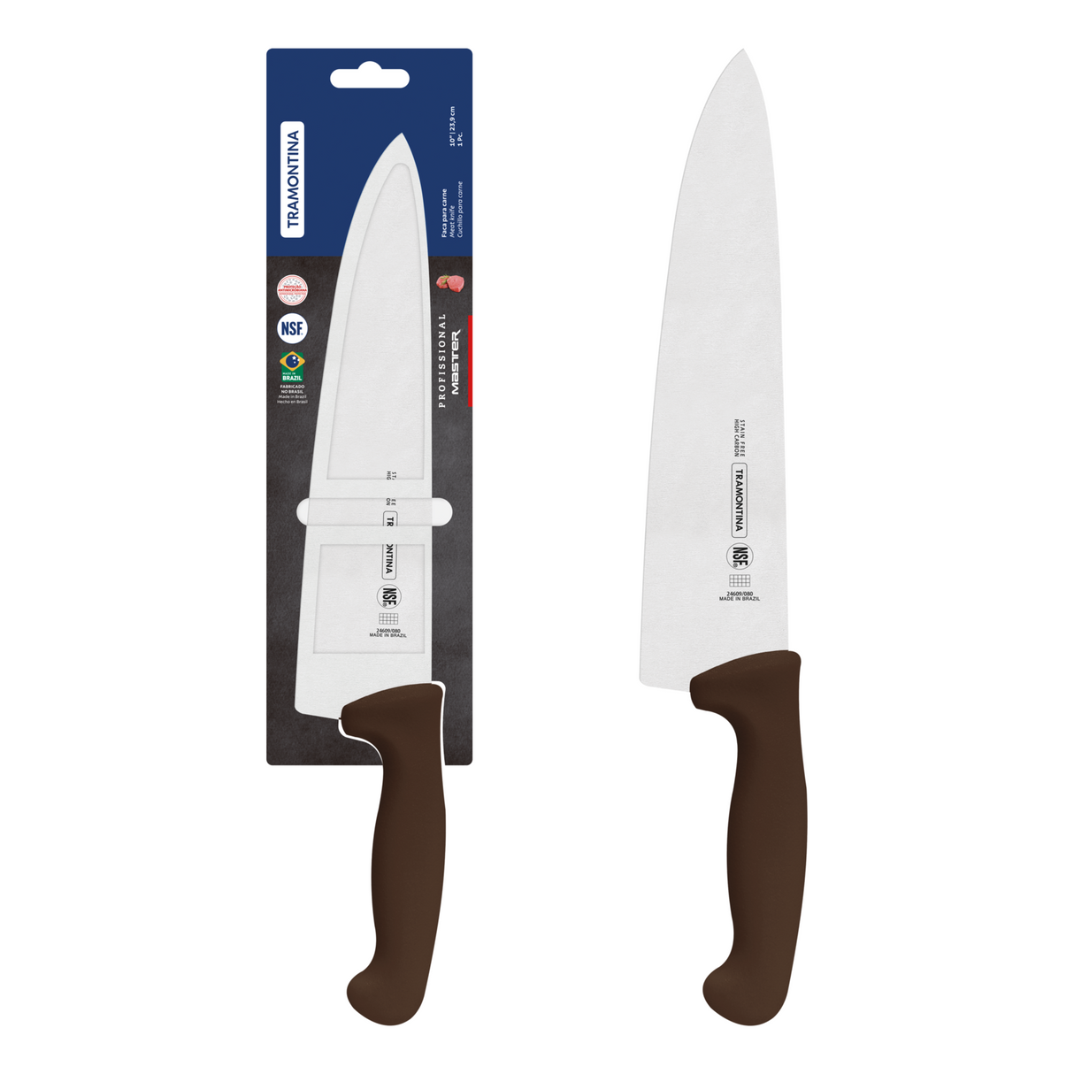 Professional Meat/ Chef Knife 25 cm/ 10in LH - Brown