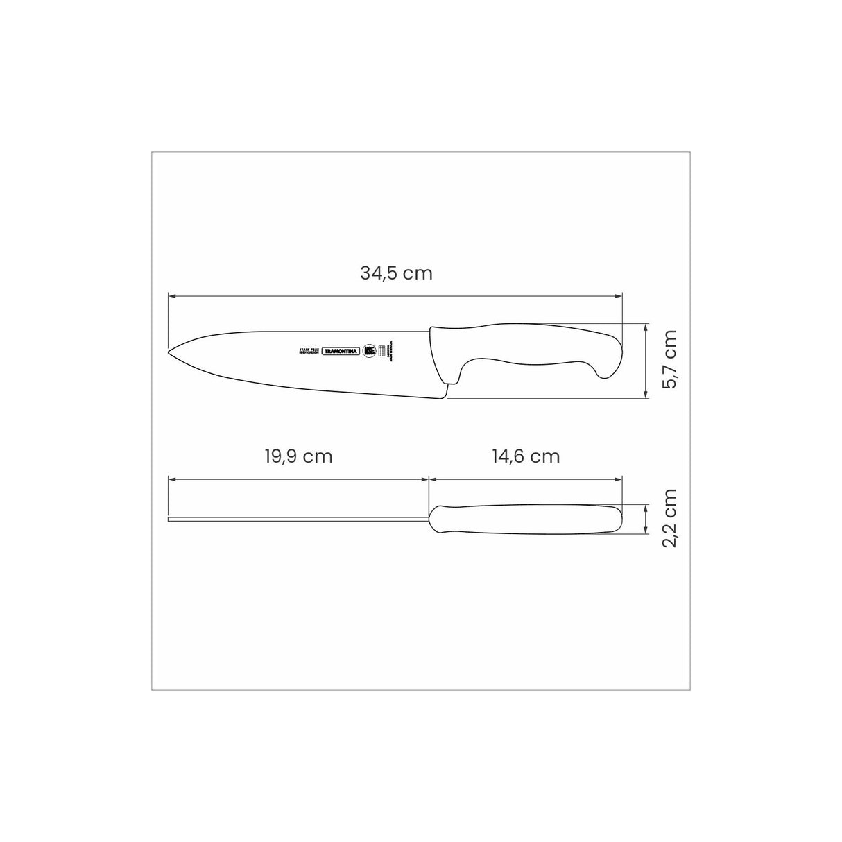 Professional Meat/ Chef Knife 20 cm/ 8in - Yellow