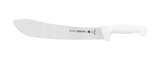 Tramontina 25cm white professional chef knife with a sharp blade, ideal for meat preparation and culinary tasks.