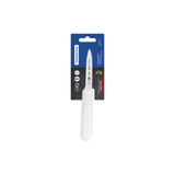 White Tramontina India professional 7 cm paring knife with a sharp stainless steel blade for precise kitchen tasks.