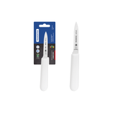 White professional paring knife with a 7 cm blade from Tramontina India, ideal for precise kitchen peeling and slicing.