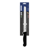 Tramontina Professional black bread and cake knife, 25 cm/10 inches, with a sleek handle and sharp blade for slicing baked goods.