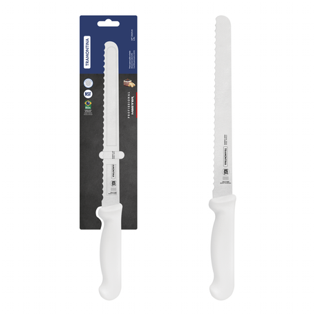 Tramontina India professional white cake and bread knife, 25 cm (10 inches), with a sharp blade for slicing baked goods.
