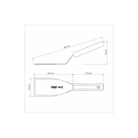 White Tramontina India 15cm hamburger spatula with a sturdy handle, ideal for grilling and flipping burgers.