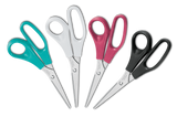 Set of four Tramontina India Supercut sewing scissors, 17 cm (7 inches), with sharp blades for fabric cutting and sewing projects.