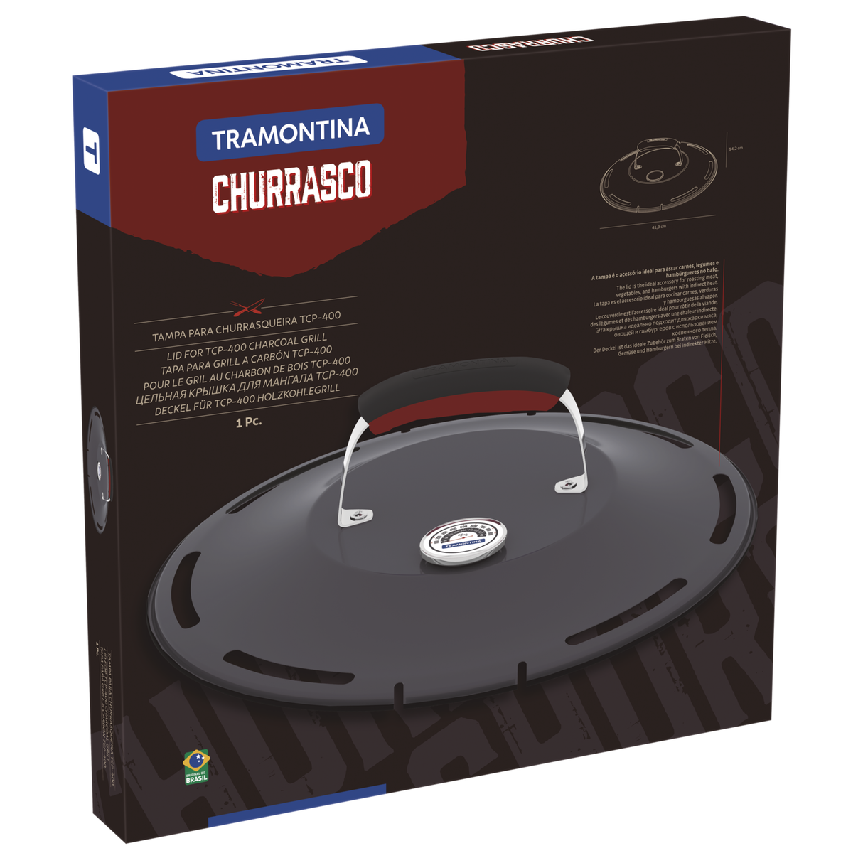 Tramontina Grill Lid in Enameled Carbon Steel