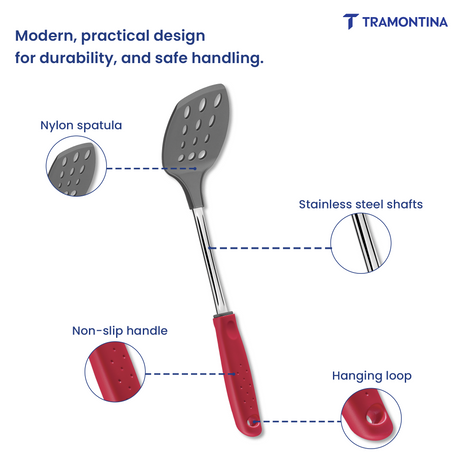 Utilitá Nylon Spatula with Red Polypropylene Handle
