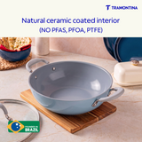 Tramontina Stella 24 cm blue kadai with lid