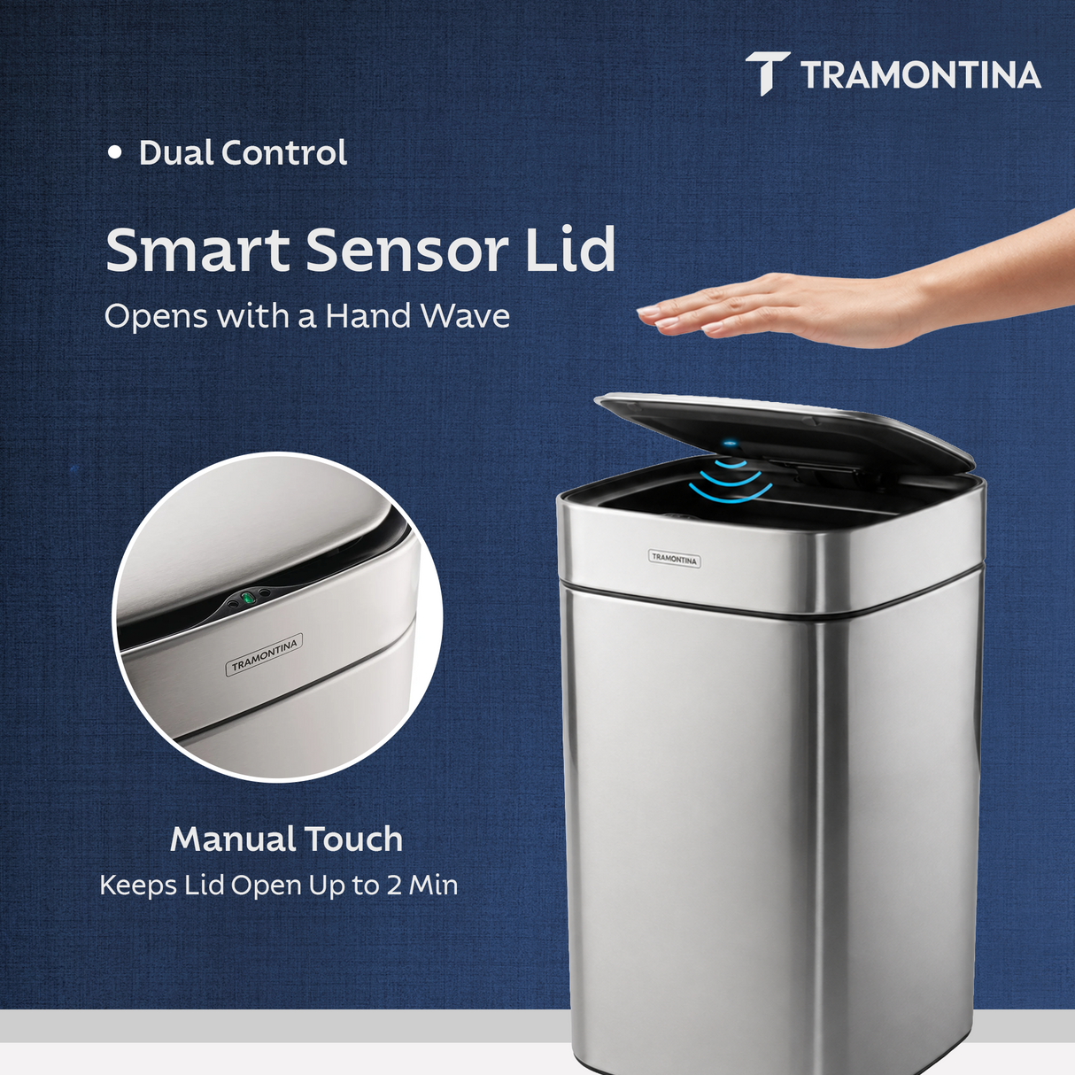 Trash Bin Encore Sensor Bin 12 Litre Square