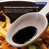 Grey Softta Silicone Spoon by Tramontina India with a smooth handle and flexible silicone head for cooking and serving.