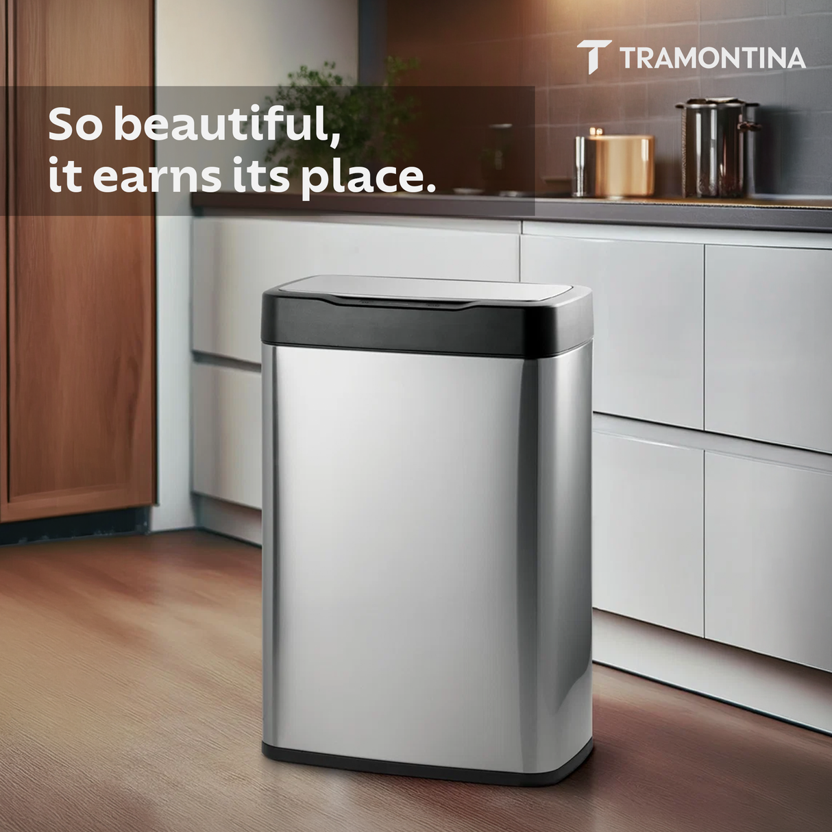 Trash Bin Encore Sensor Bin 49 Litre Square