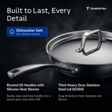 Aeion 24cm Stainless Steel Tri-Ply Fry Pan with SS Lid