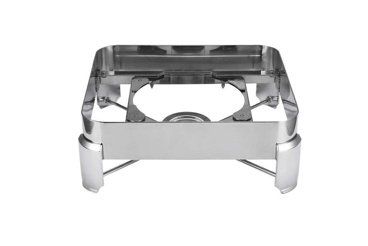 Stainless steel Bain-Marie GN 2/3 chafing dish stand by Tramontina without burner, featuring sturdy construction and support for food pans.