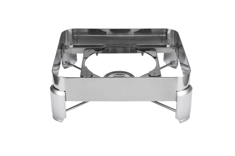 Stainless steel Bain-Marie GN 2/3 chafing dish stand by Tramontina without burner, featuring sturdy construction and support for food pans.