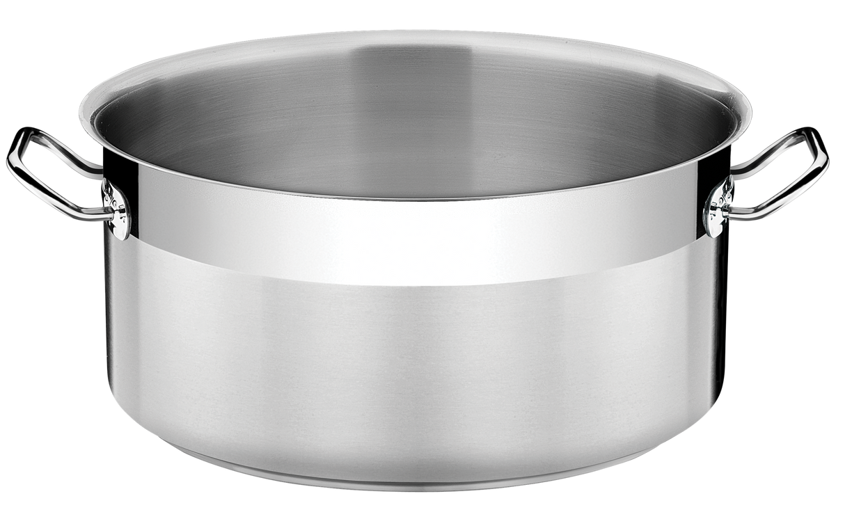 Professional Deep Casserole in Stainless Steel with Triple Bottom, without Lid, 36 cm, 22.3 L