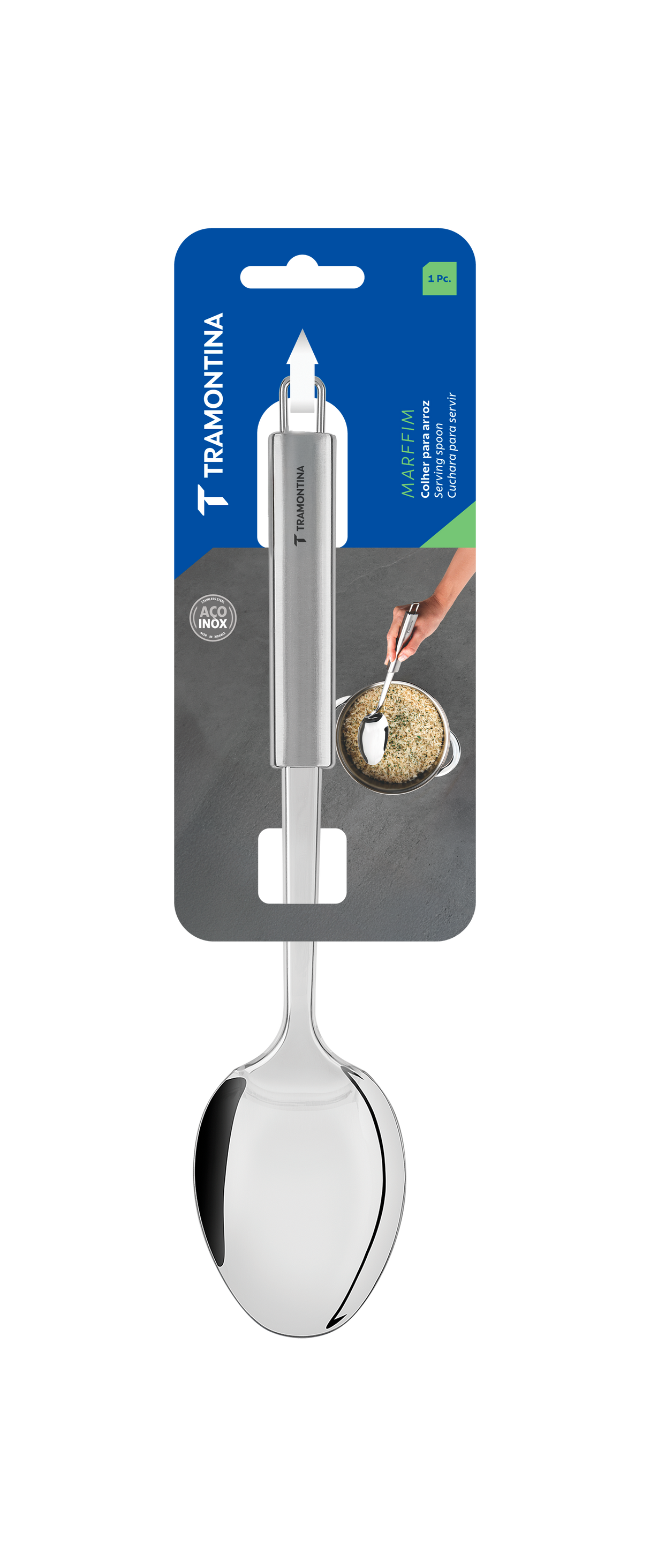 Tramontina Marffim stainless steel rice serving spoon