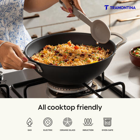 Tramontina Heritage Iron Kadai with Lid 24 cm