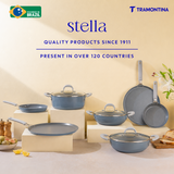 Tramontina Stella 24 cm blue kadai with lid