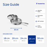 Aeion 26cm Stainless Steel Tri-Ply Fry Pan with SS Lid