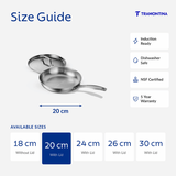 Aeion 20cm Stainless Steel Tri-Ply Fry Pan with SS Lid