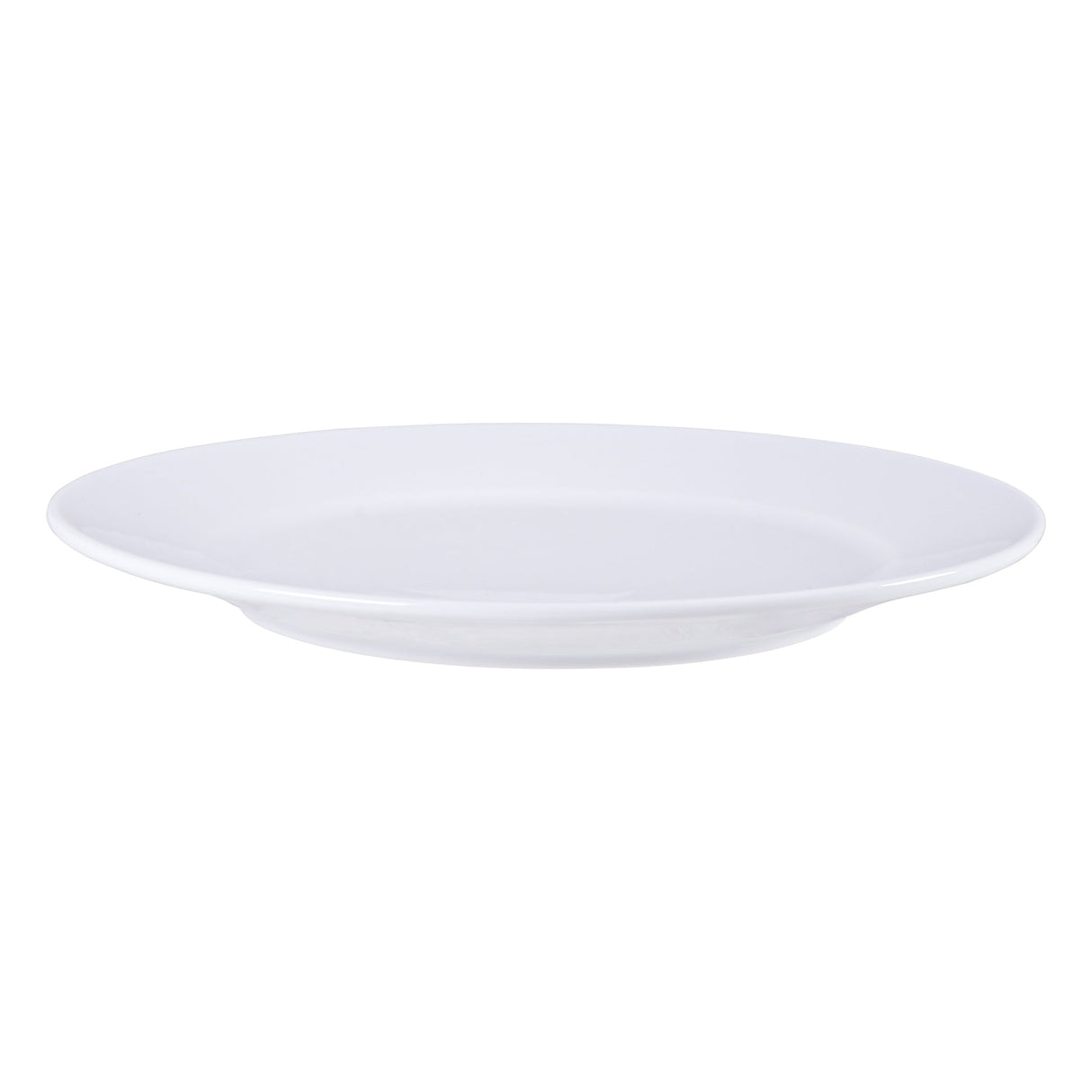 Tramontina Celine porcelain dinner plate, 30.5 cm, with a smooth white surface and elegant design, suitable for serving meals.