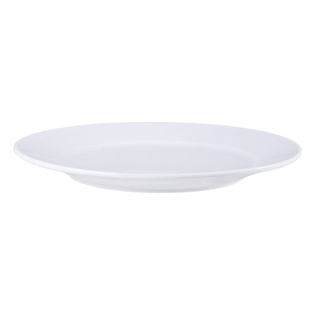 Tramontina Celine porcelain dinner plate, 30.5 cm, with a smooth white surface and elegant design, suitable for serving meals.