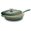 Bestow Enameled Cast Iron Covered Skillet - 30cm (Cactus Green)